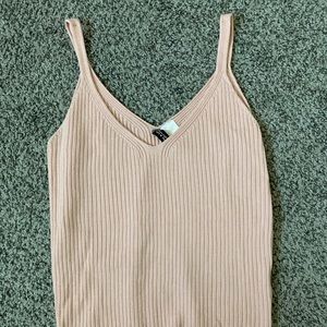 Baby Pink Ribbed Tank Top